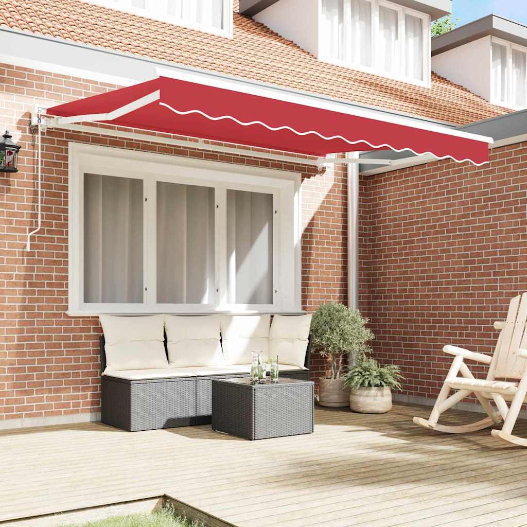 vidaXL Inklapbaar Zonnescherm Rood 350x200 cm Stof