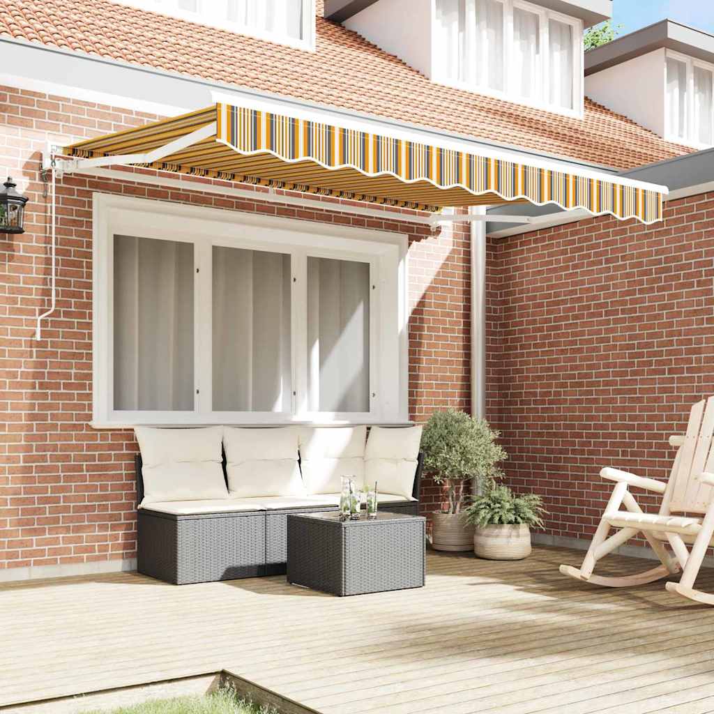 vidaXL Inklapbaar Zonnescherm Multicolor Streep 350x200 cm Stof