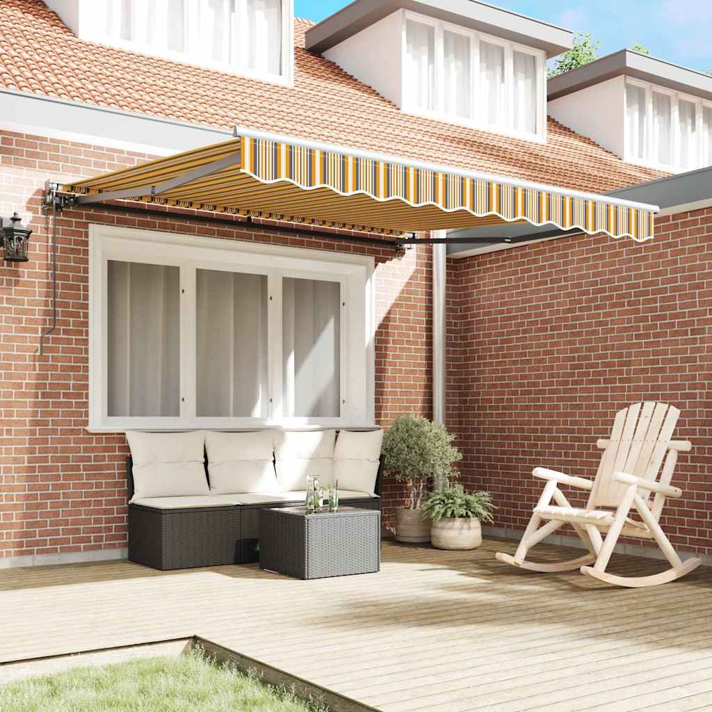 vidaXL Inklapbaar Zonnescherm Multicolor Streep 350x250 cm Stof