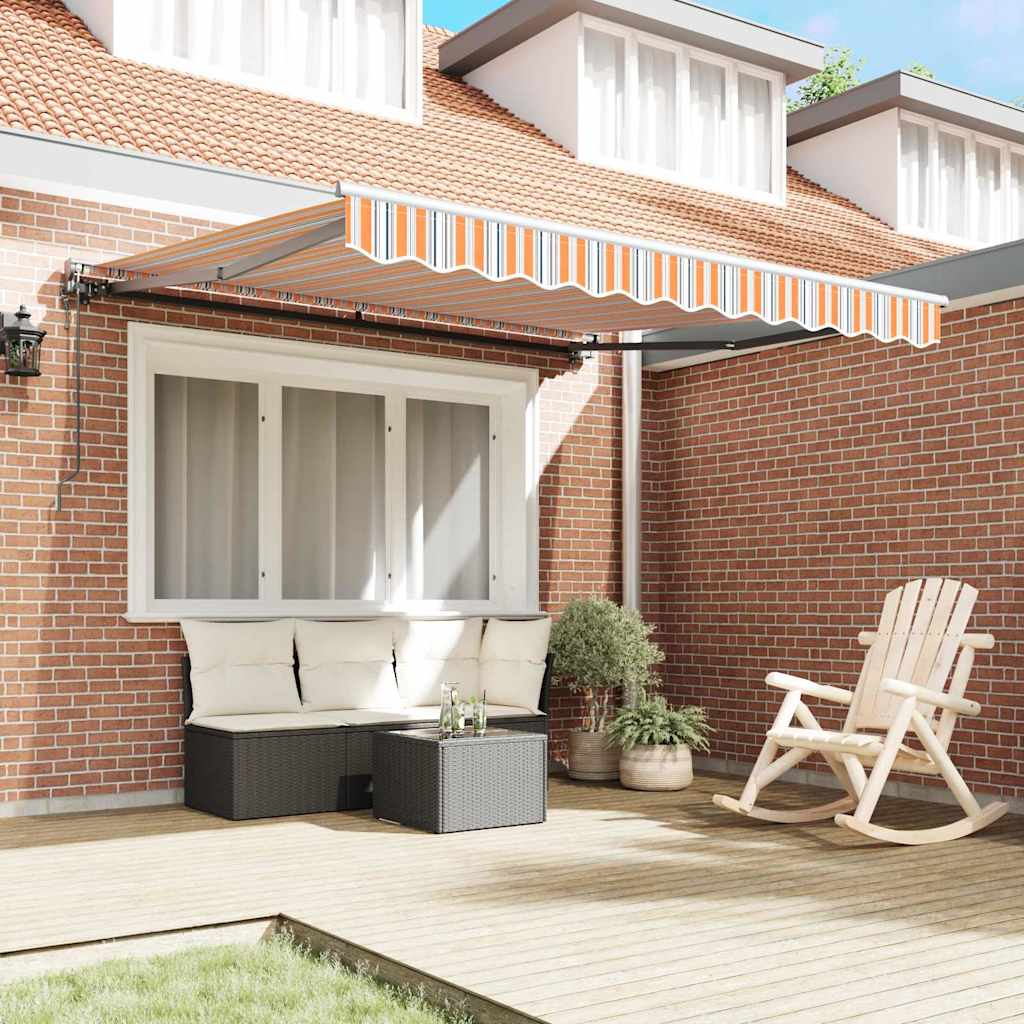vidaXL Inklapbaar Zonnescherm Multicolor Streep 350x250 cm Stof