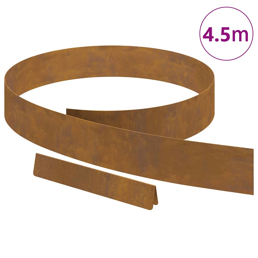 vidaXL Tuin Grasperkafwerking Roestig 450 x 10 cm Cortenstaal