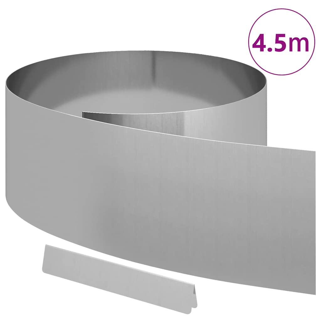 vidaXL Tuin Grasperkafwerking Zilver 450 x 25 cm Gegalvaniseerd staal