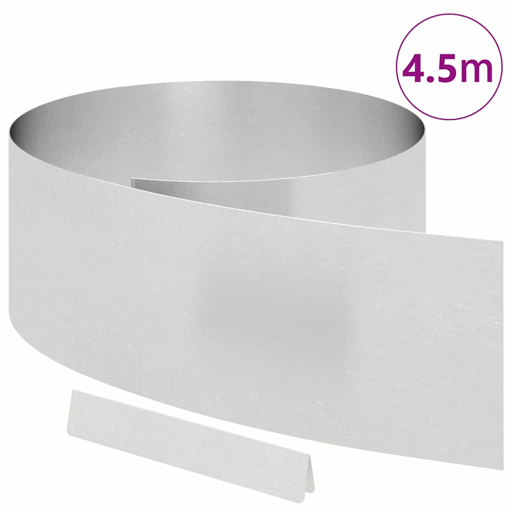 vidaXL Tuin Grasperkafwerking Zilver 450 x 25 cm Roestvrij staal