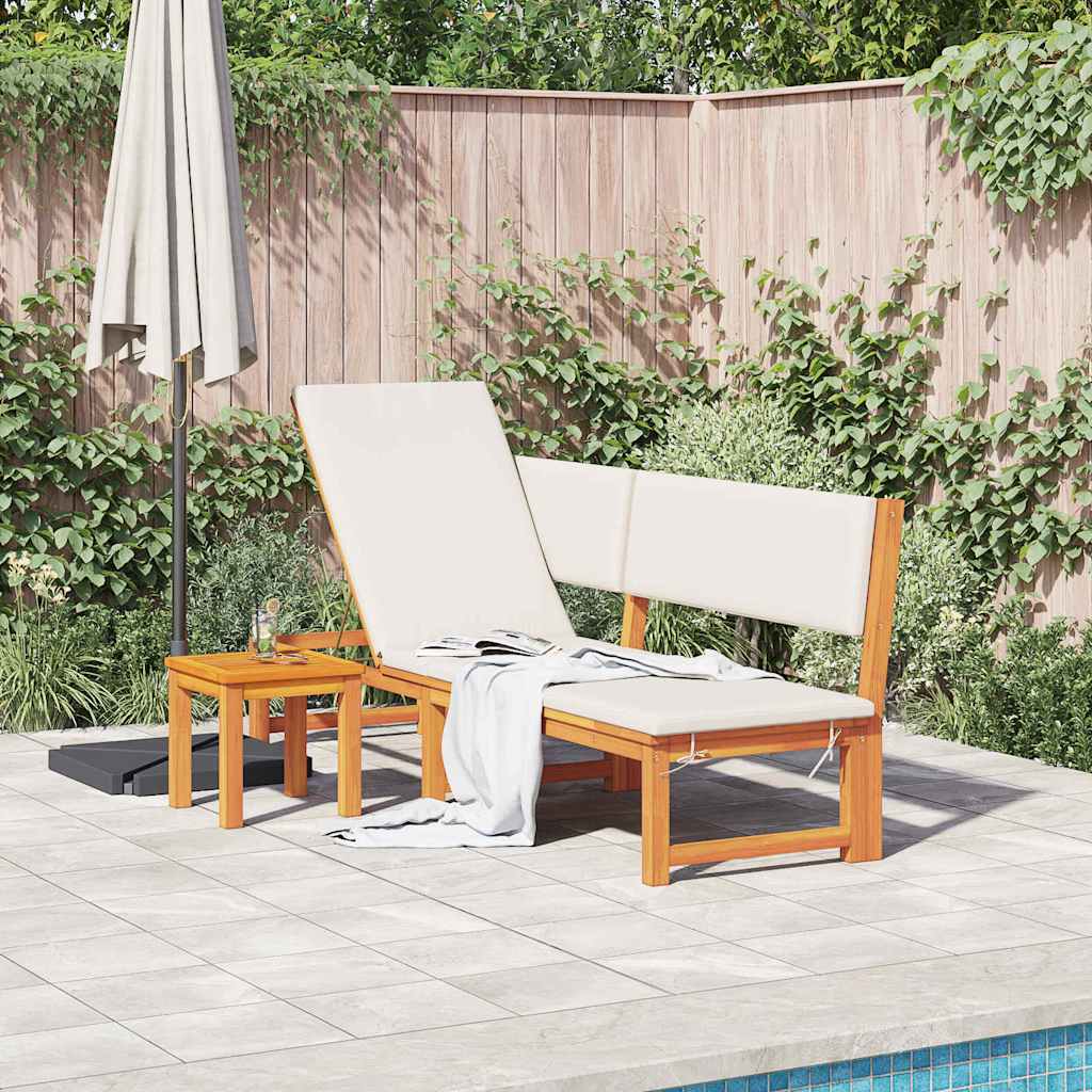 vidaXL Ligstoel 1-persoon Bruin 200 x 57 x 75cm Massief acaciahout