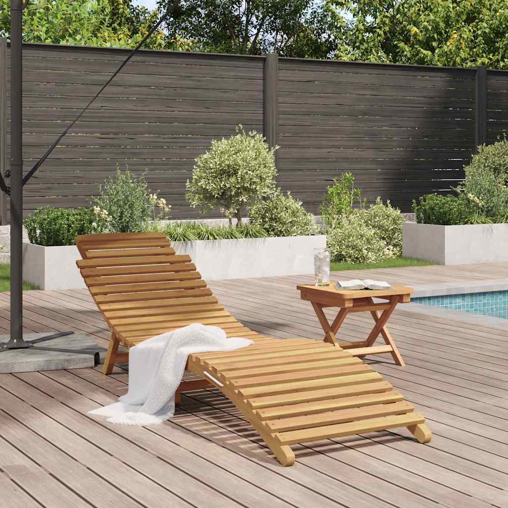 vidaXL Ligstoel Bruin 184 x 55 x 59 cm Massief Teakhout