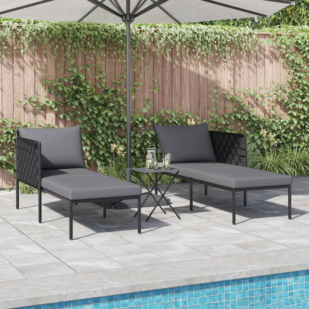 vidaXL Ligstoel met kussen Antraciet 115 x 153 x 69.5cm Staal