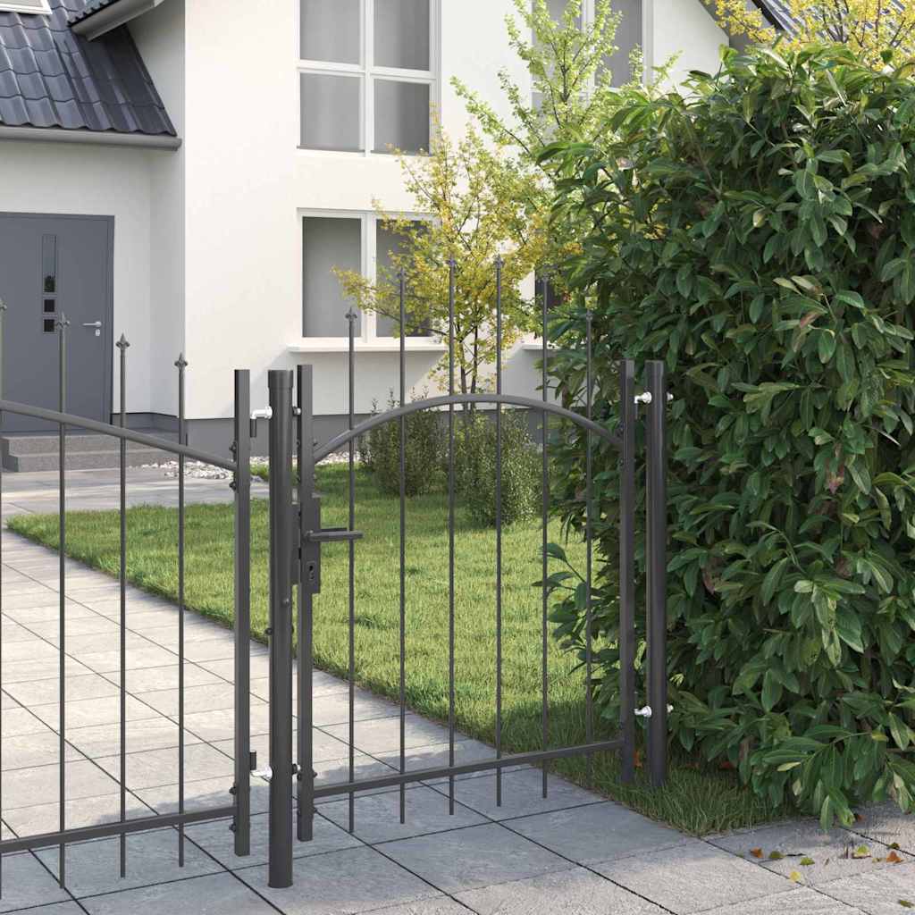 vidaXL Tuinpoort, Hekpoort Grijs 100 x 125 cm 125 x 100 cm Staal