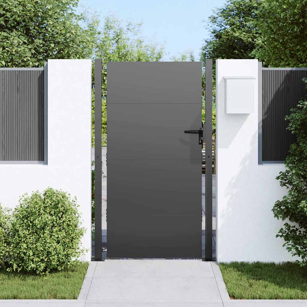vidaXL Tuinpoort met slot Zwart 105 x 175 cm Poedergecoat staal