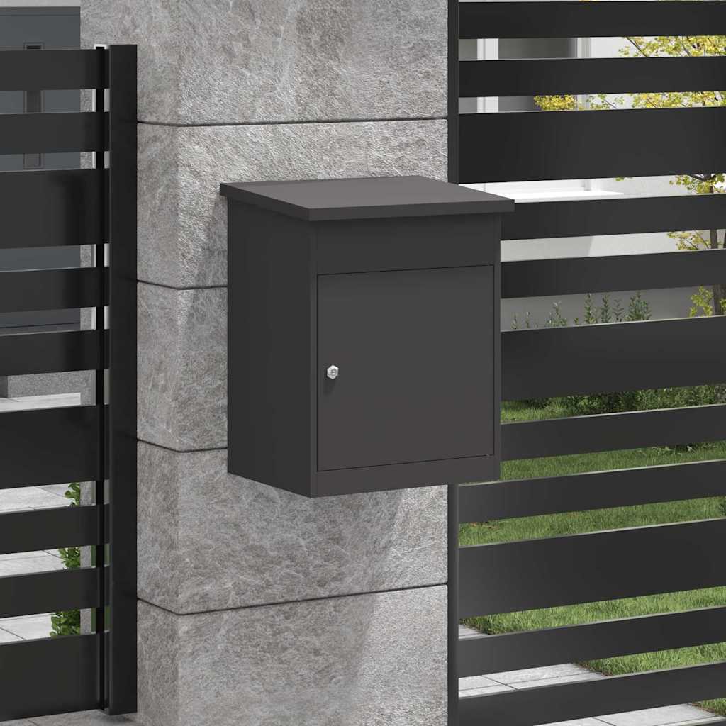 vidaXL Pakket inwerp box Zwart 44 x 35 x 59 cm Staal