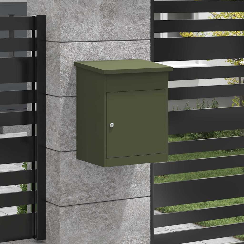 vidaXL Pakket inwerp box Olijfgroen 44 x 35 x 59 cm Staal