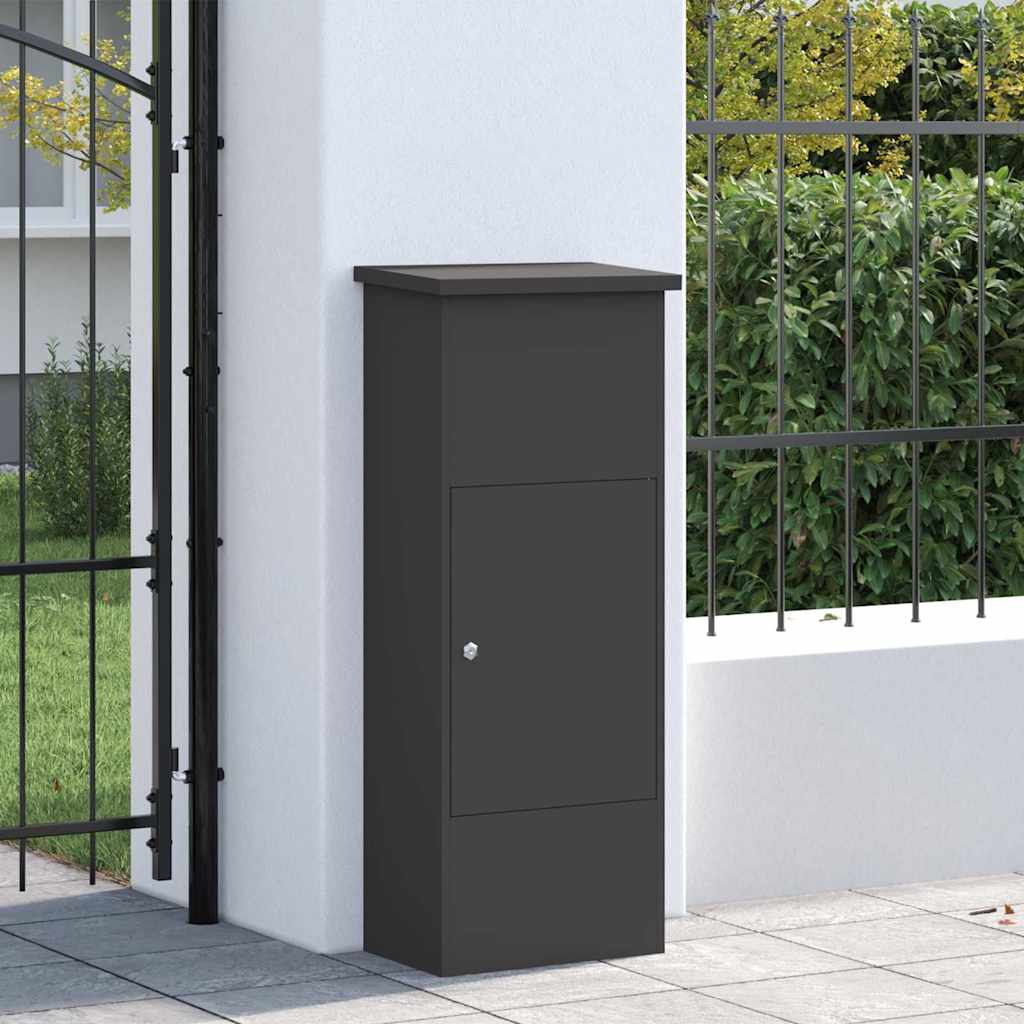 vidaXL Pakket inwerp box Zwart 44.5 x 29 x 110.5 cm Staal
