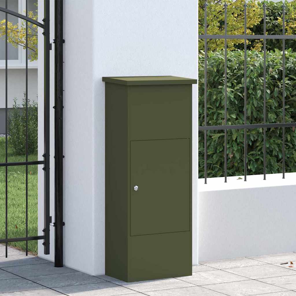 vidaXL Pakket inwerp box Olijfgroen 44.5 x 29 x 110.5 cm Staal