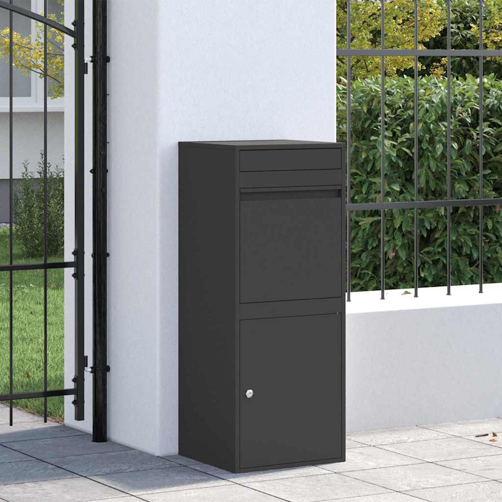 vidaXL Pakket inwerp box Zwart 41 x 38 x 103 cm Staal