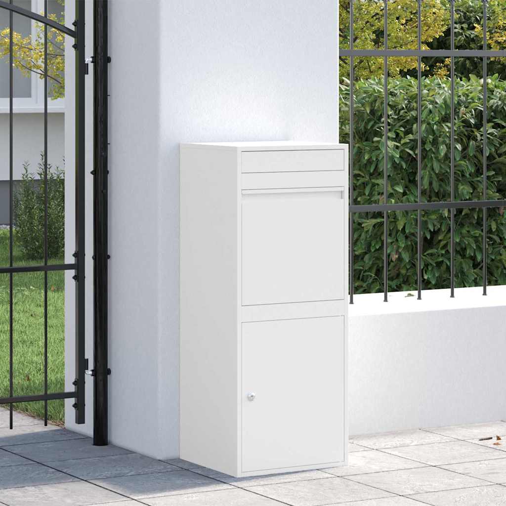 vidaXL Pakket inwerp box Wit 41 x 38 x 103 cm Staal