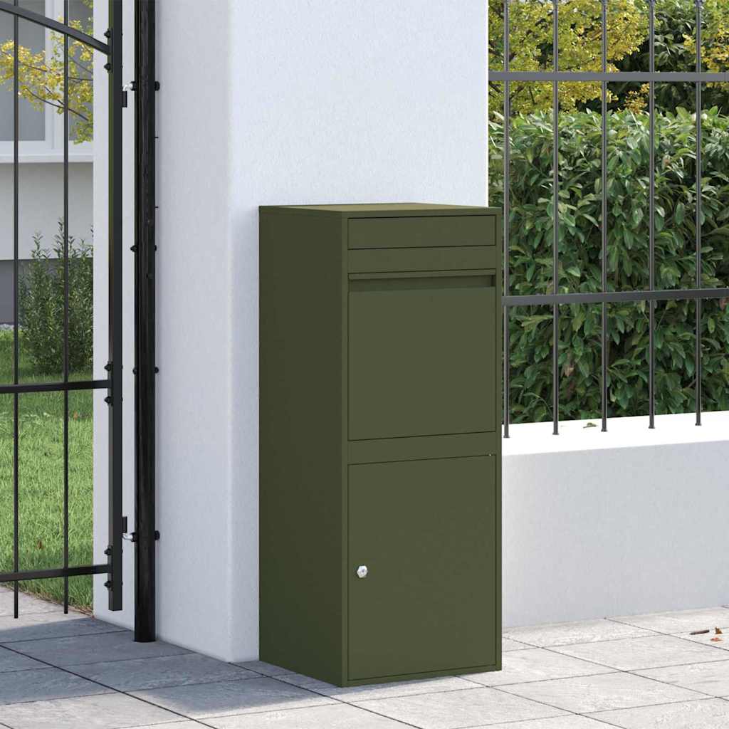 vidaXL Pakket inwerp box Olijfgroen 41 x 38 x 103 cm Staal