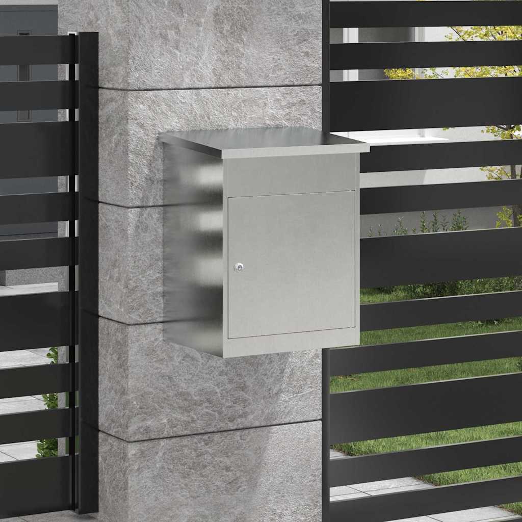 vidaXL Pakket inwerp box Zwart 44 x 35 x 59 cm Roestvrij staal