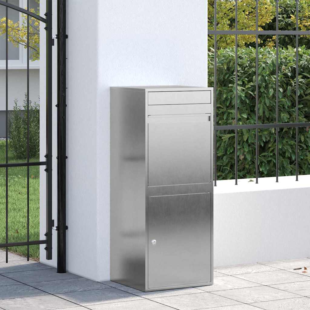 vidaXL Pakket inwerp box Zwart 41 x 38 x 103 cm Roestvrij staal