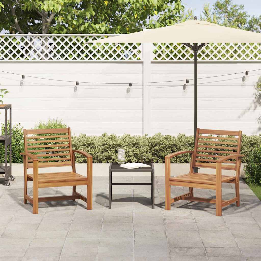 vidaXL Tuinstoelen 2 pcs Naturel 60 x 65 x 76.5 cm Massief teakhout
