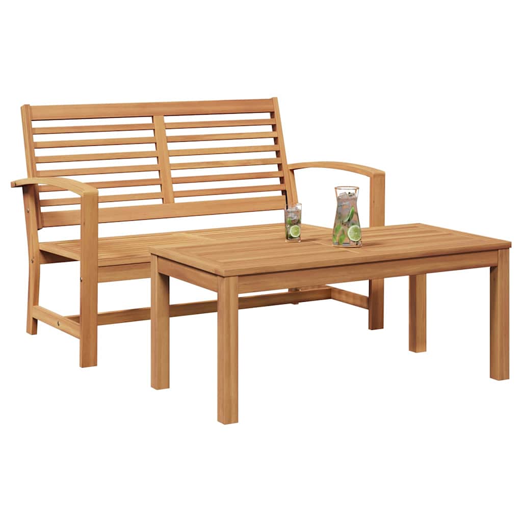 vidaXL Tuin Sofa Set 2 pcs Naturel Massief teakhout