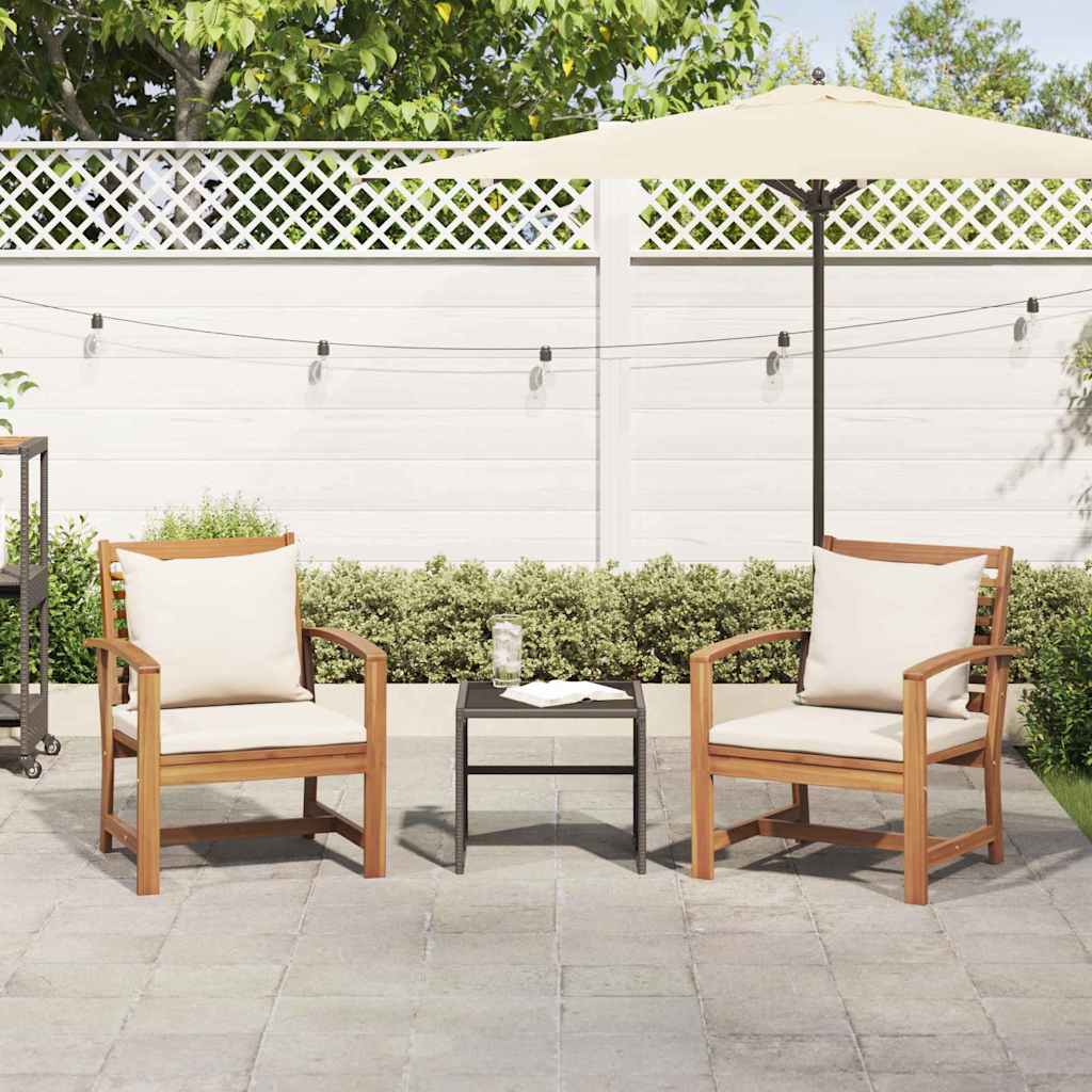 vidaXL Tuinstoelen 2 pcs Naturel 60 x 65 x 76.5 cm Massief teakhout
