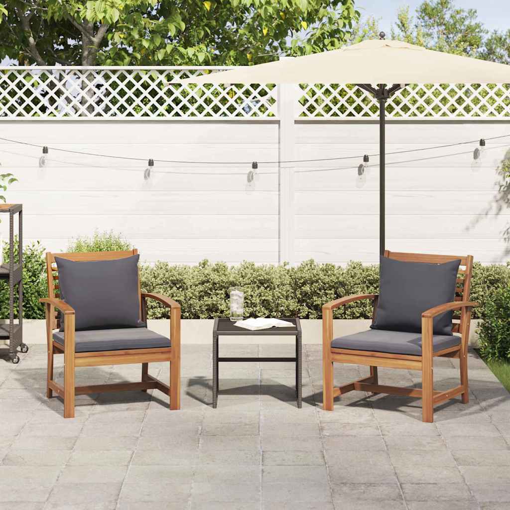 vidaXL Tuinstoelen 2 pcs Naturel 60 x 65 x 76.5 cm Massief teakhout