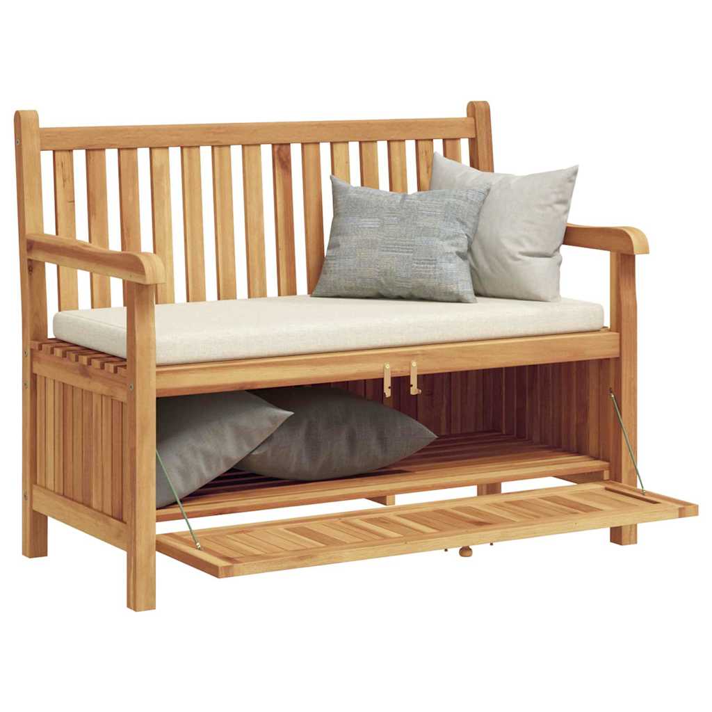 vidaXL Tuinkast Bank Bruin 114 x 60 x 90 cm Massief teakhout