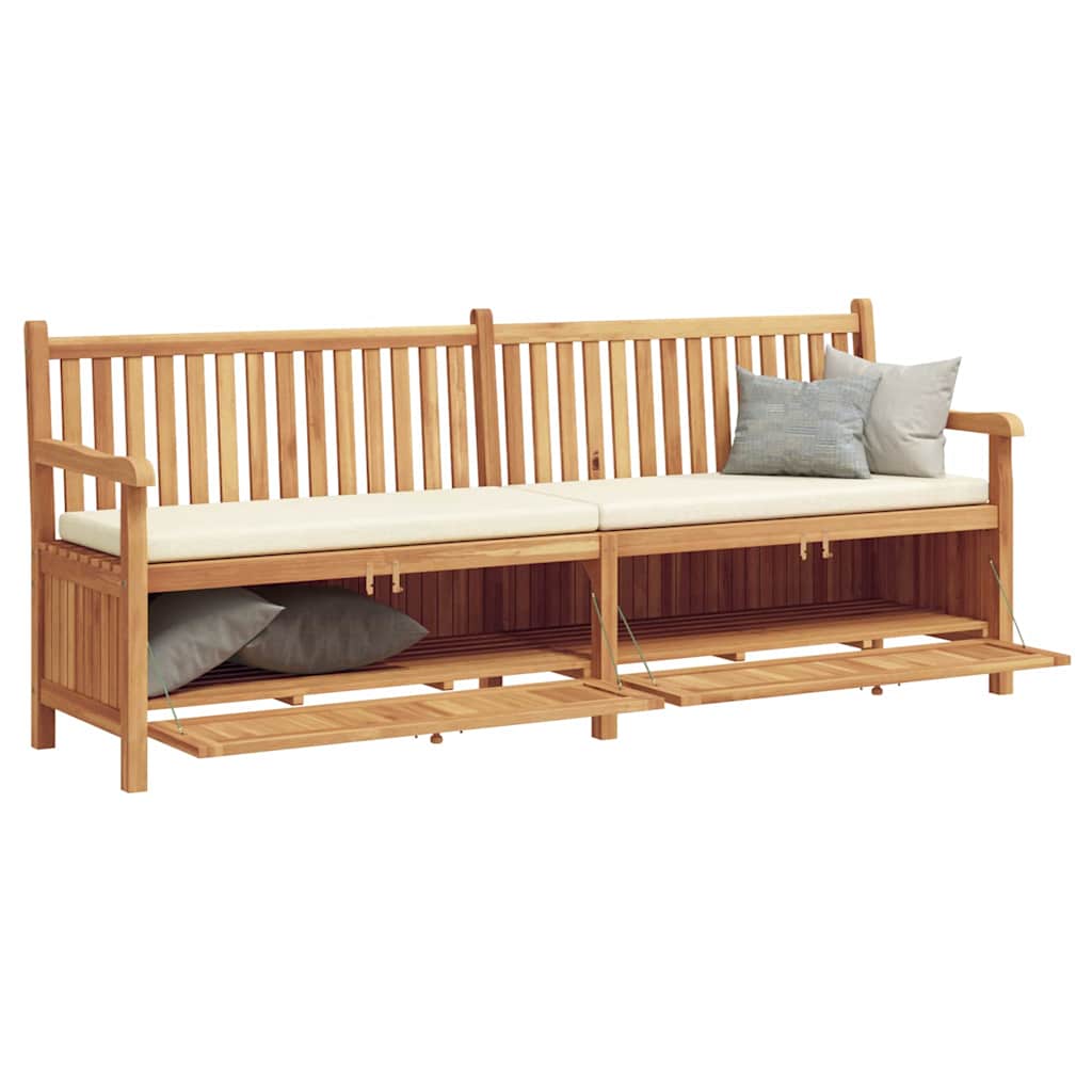 vidaXL Tuinkast Bank Bruin 228 x 60 x 90 cm Massief teakhout