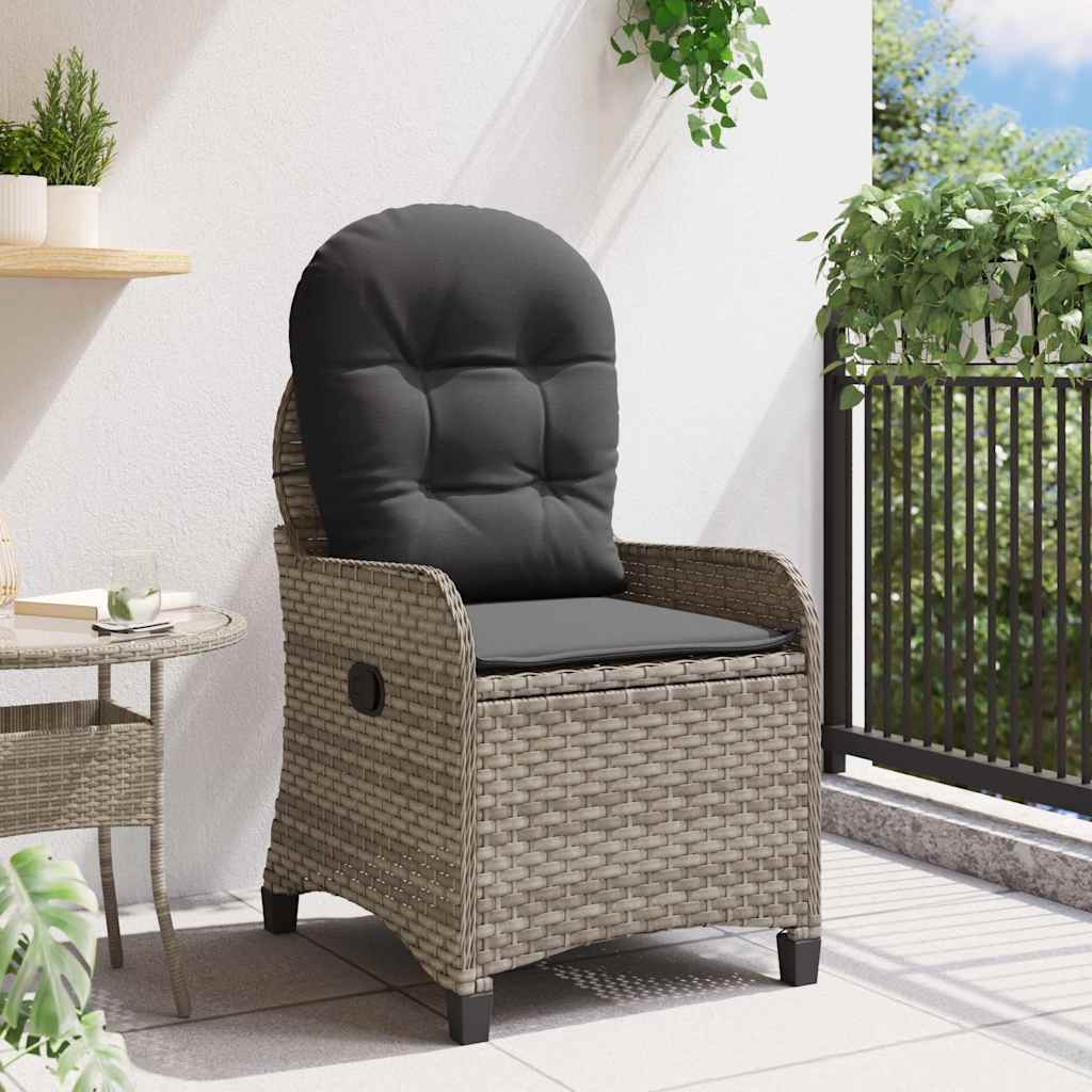 vidaXL Ligstoel Grijs 56 x 66 x 95cm poly rattan