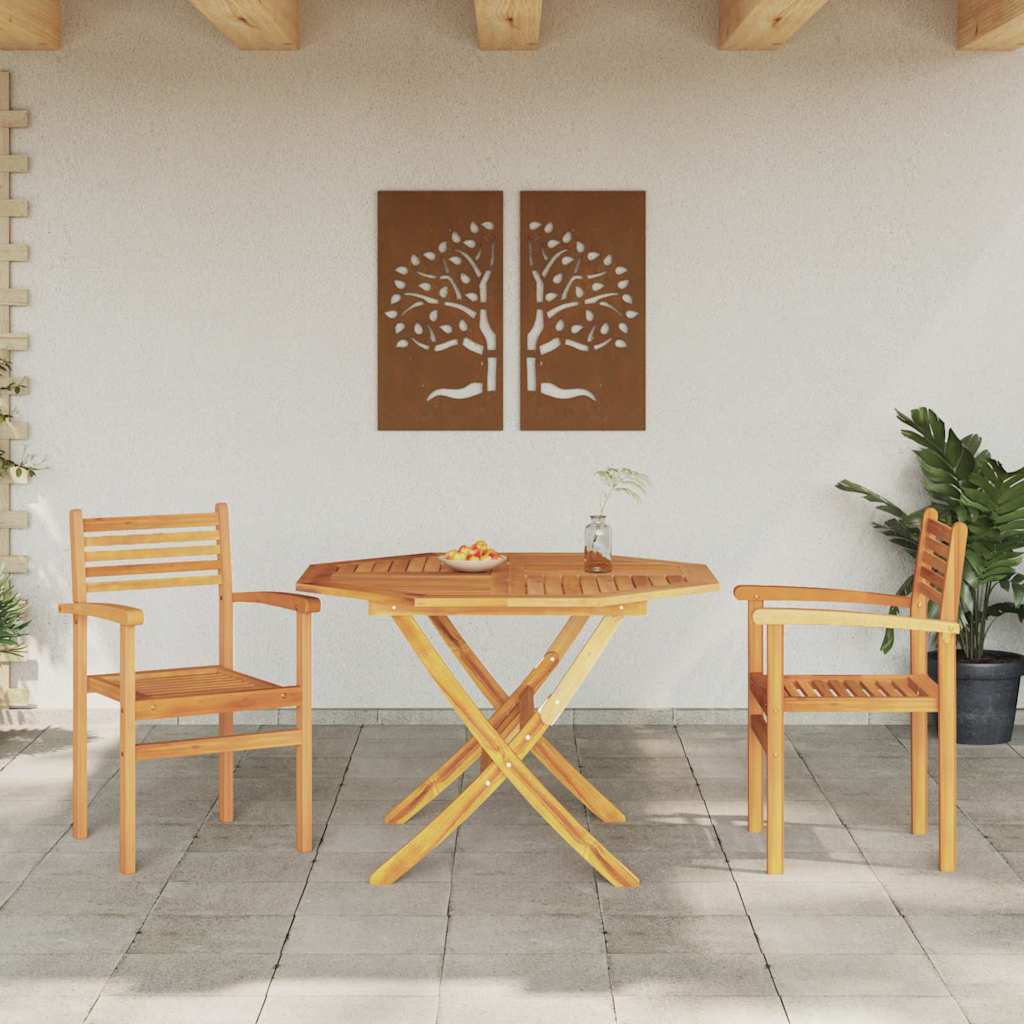 vidaXL Tuinstapelstoelen 2 pcs Bruin 55.5 x 55.5 x 90 cm