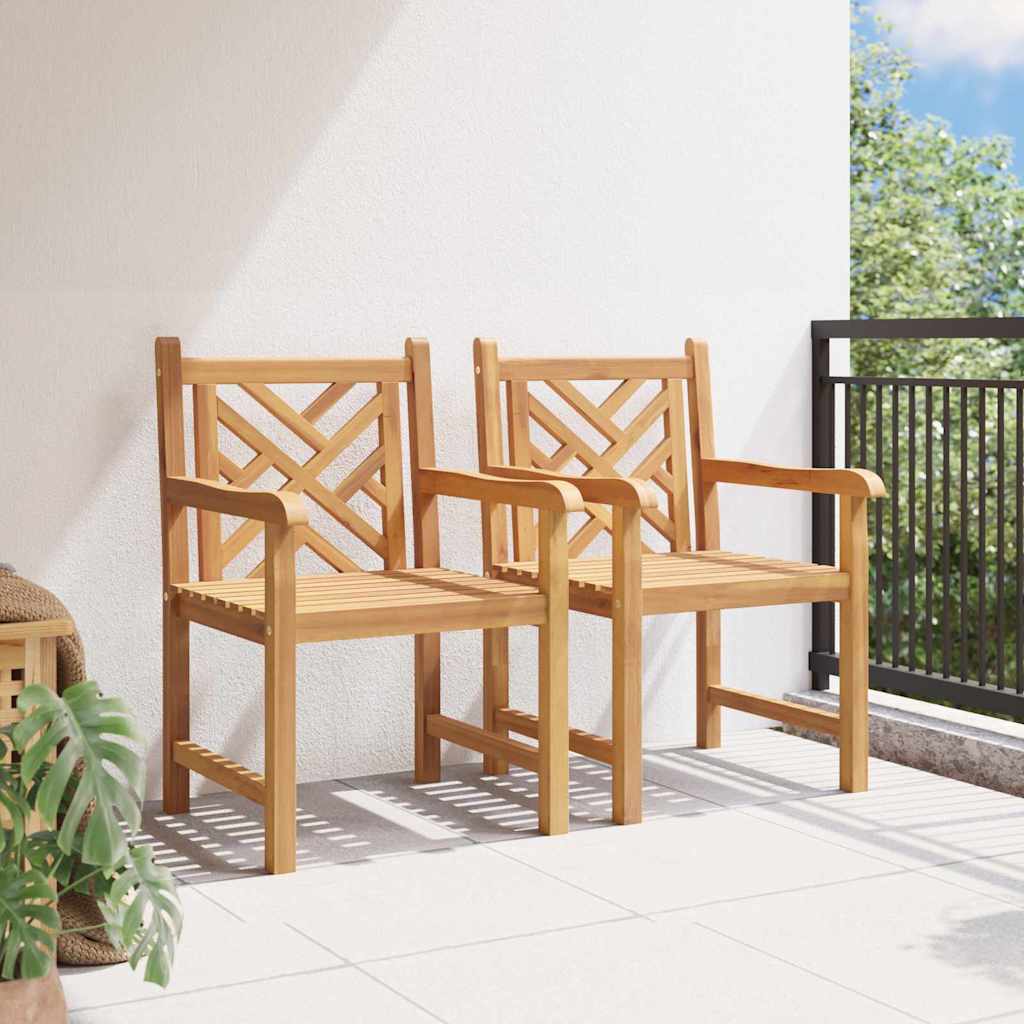 vidaXL Tuinstoelen 2 pcs Bruin 58 x 60 x 90 cm Massief teakhout