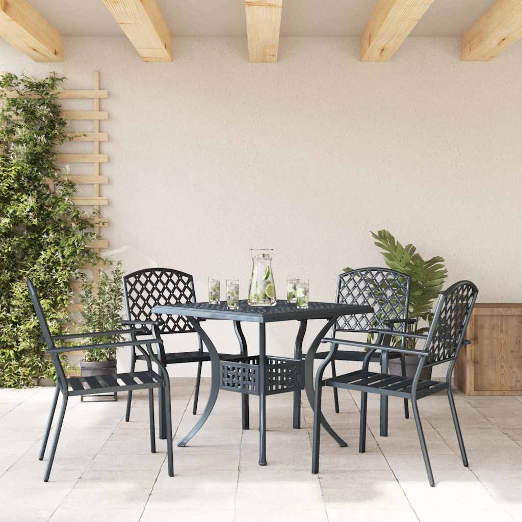 vidaXL Stoel 4 pcs Antraciet 56 x 65 x 89cm Staal