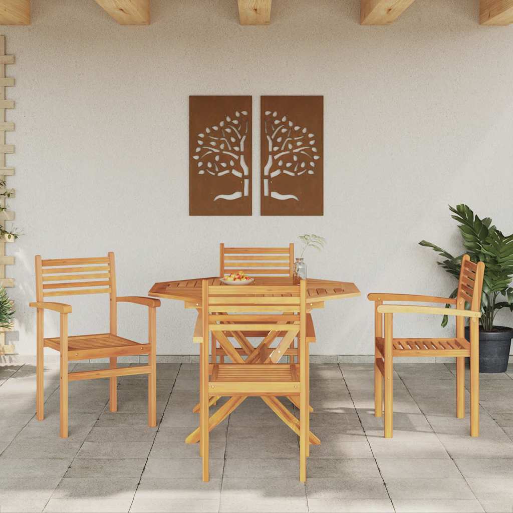 vidaXL Tuinstapelstoelen 4 pcs Bruin 55.5 x 55.5 x 90 cm