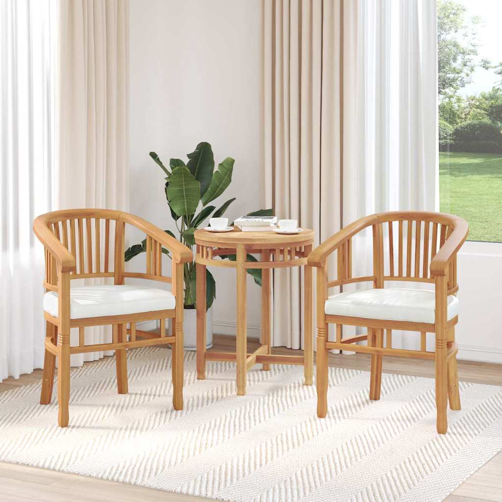 vidaXL Tuinstoelen 2 pcs Bruin 63 x 58 x 89 cm Massief teakhout