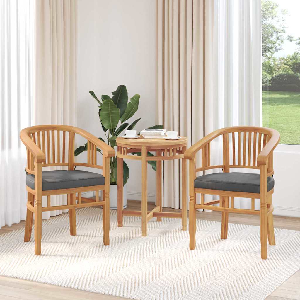 vidaXL Tuinstoelen 2 pcs Bruin 63 x 58 x 89 cm Massief teakhout