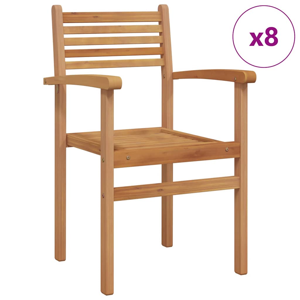 vidaXL Tuinstapelstoelen 8 pcs Bruin 55.5 x 55.5 x 90 cm