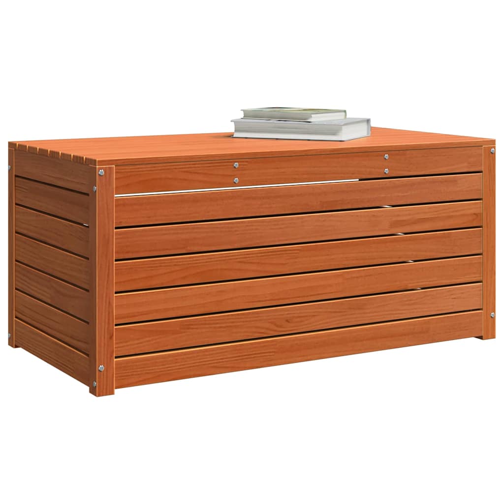 vidaXL Tuinopslagdoos Wasbruin 101 x 50.5 x 46.5 cm Massief grenenhout
