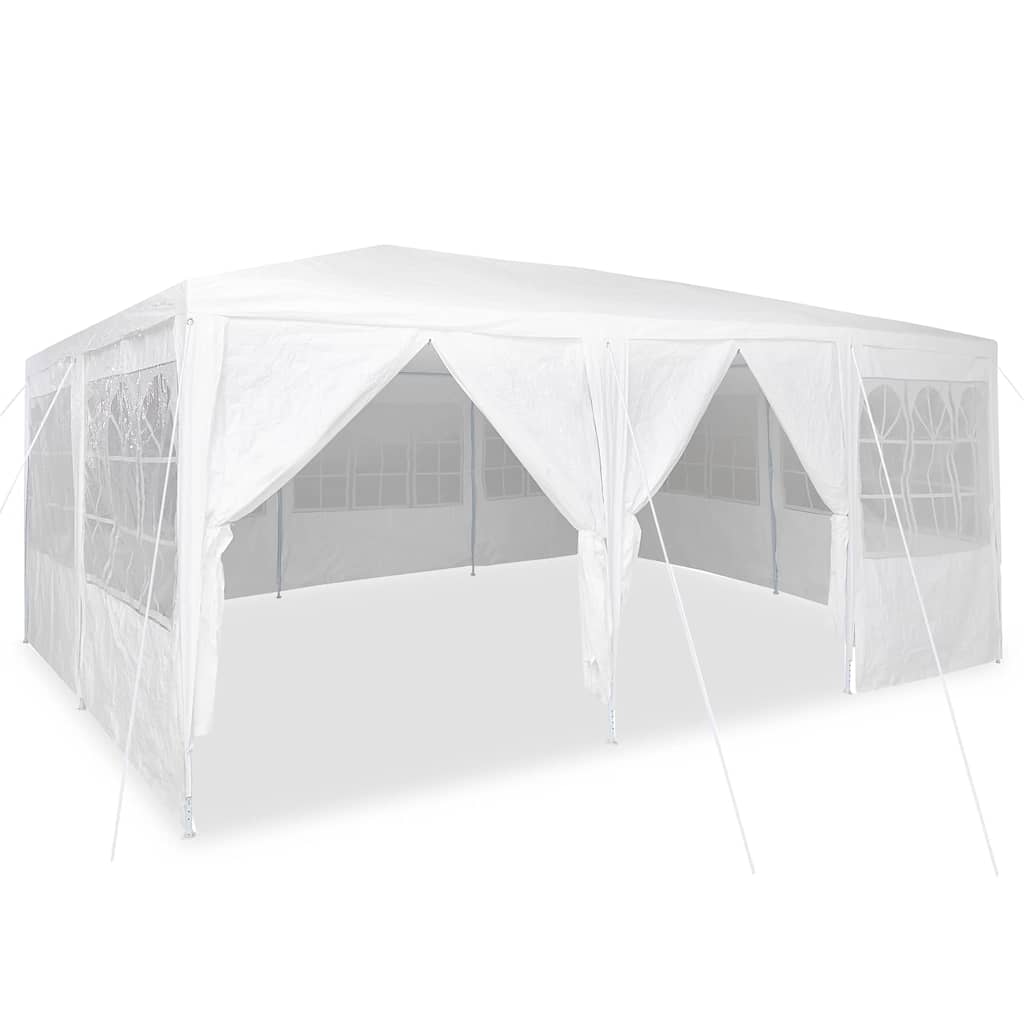 vidaXL Partytent Wit 600 x 400 x 266 cm Polyester, Staal