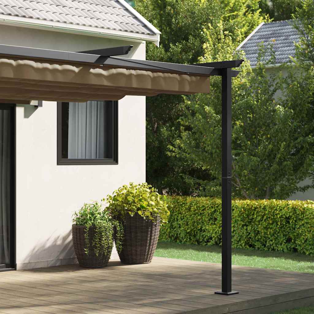 vidaXL Wandgemonteerde Pergola Taupe Staal