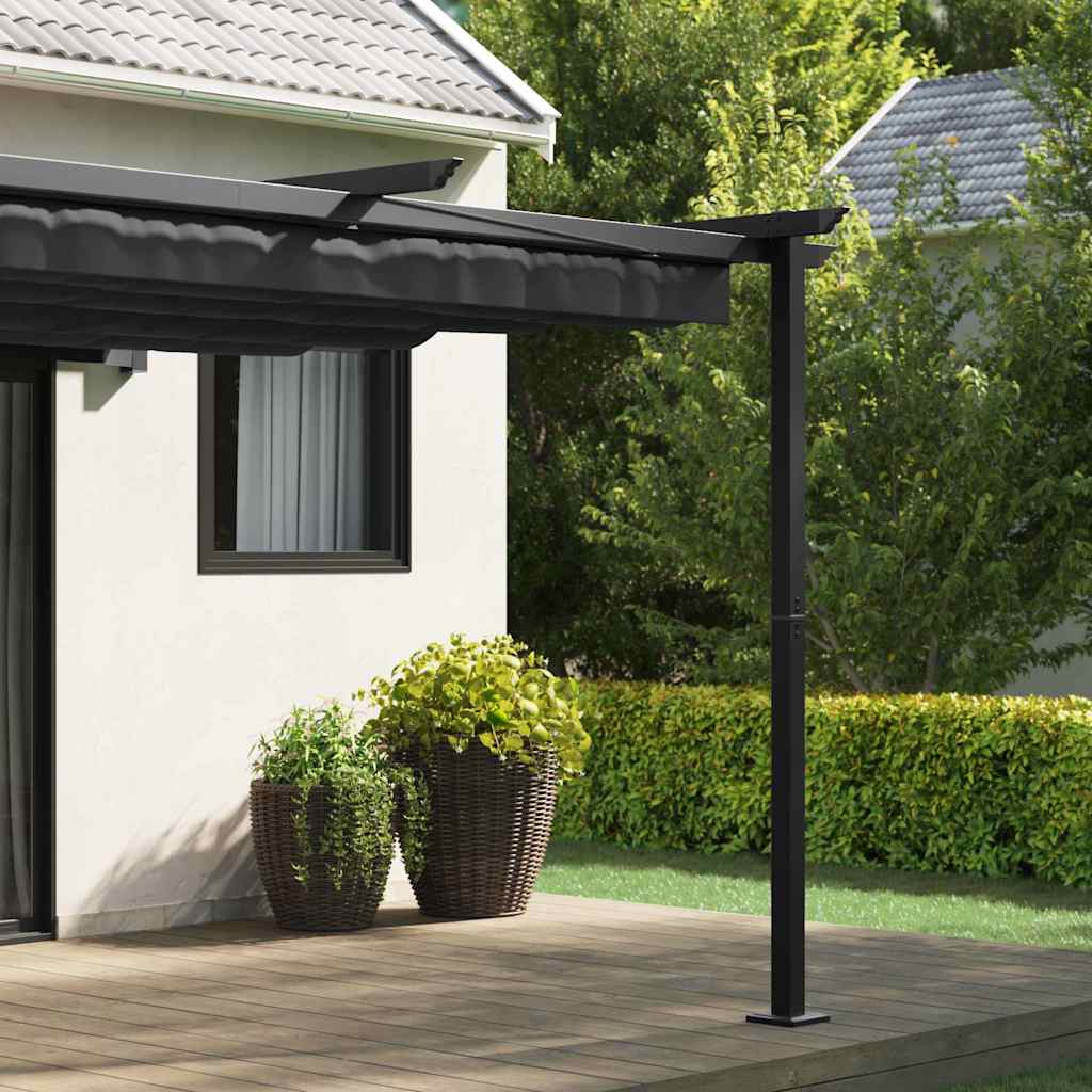 vidaXL Wandgemonteerde Pergola Antraciet Staal