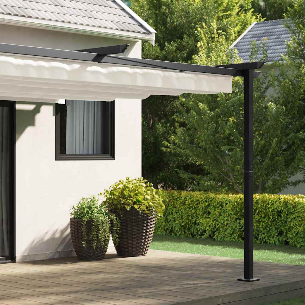 vidaXL Wandgemonteerde Pergola Crème Staal
