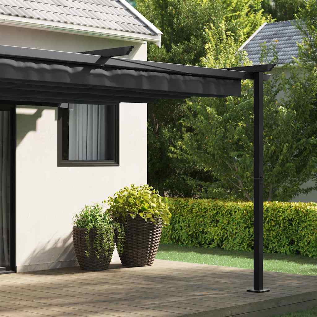 vidaXL Wandgemonteerde Pergola Antraciet Staal