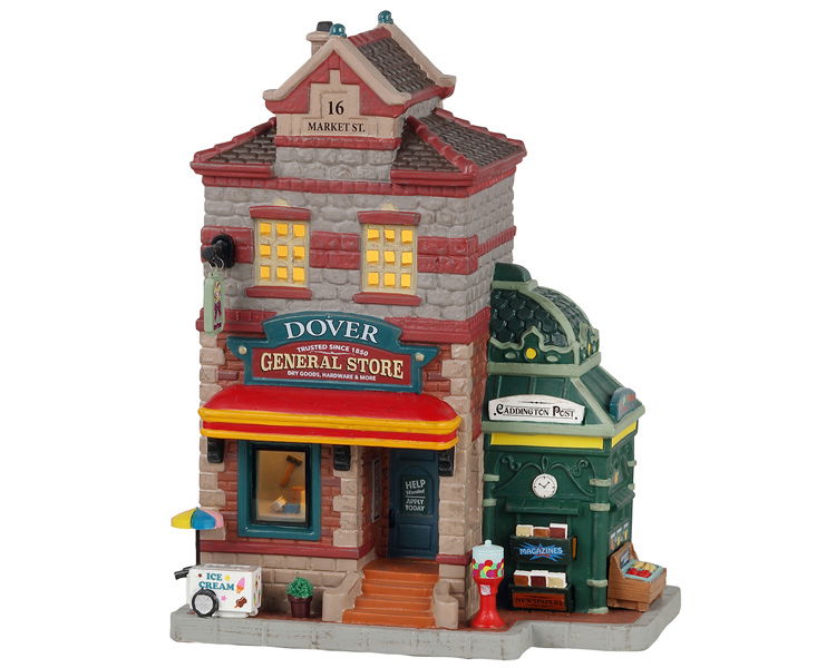 Lemax Dover general store and newsstand b/o led - 