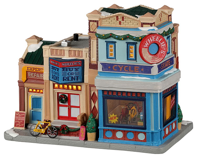 Lemax Wheelie'S Cycle And Skate Shop B/O Led Kerst - 