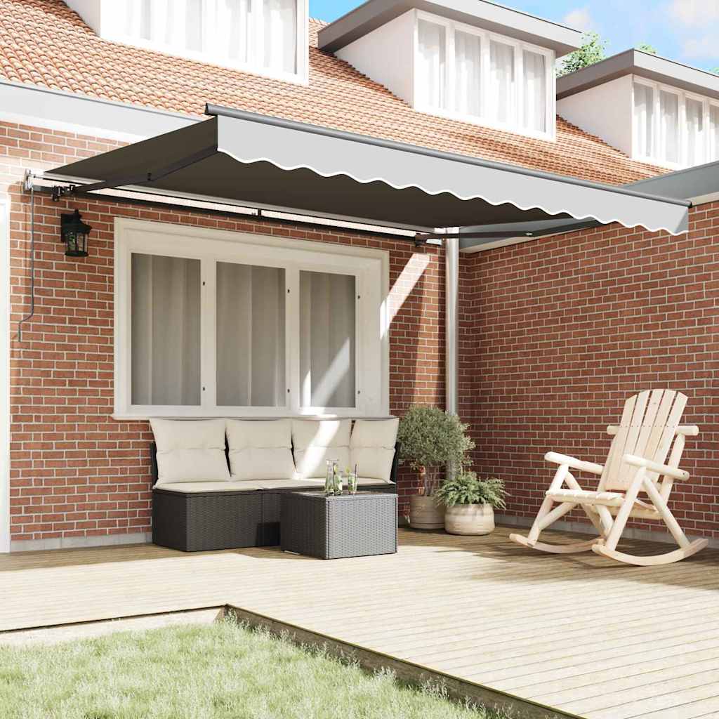 vidaXL Markies Handmatig Antraciet 3,5 x 2,5 m Metaal