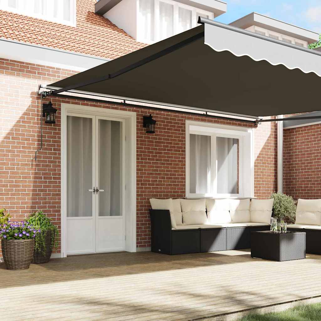 vidaXL Markies Handmatig Antraciet 4,5 × 3,5 m Metaal