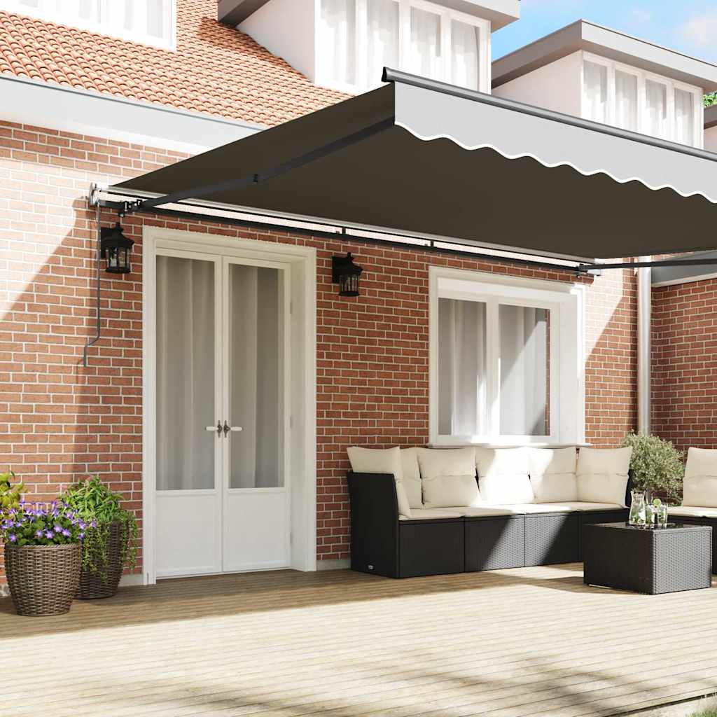 vidaXL Markies Handmatig Antraciet 4 × 3 m Metaal