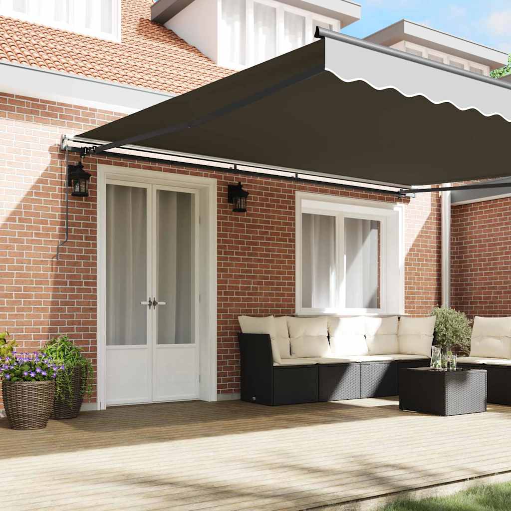 vidaXL Markies Handmatig Antraciet 4,5 × 3,5 m Metaal