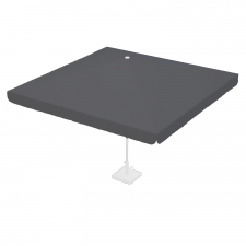 Rhino umbrellas Tweedekans   Stokparasoldoek Rhino 400x400cm vierkant dark grey met volant (polyester)