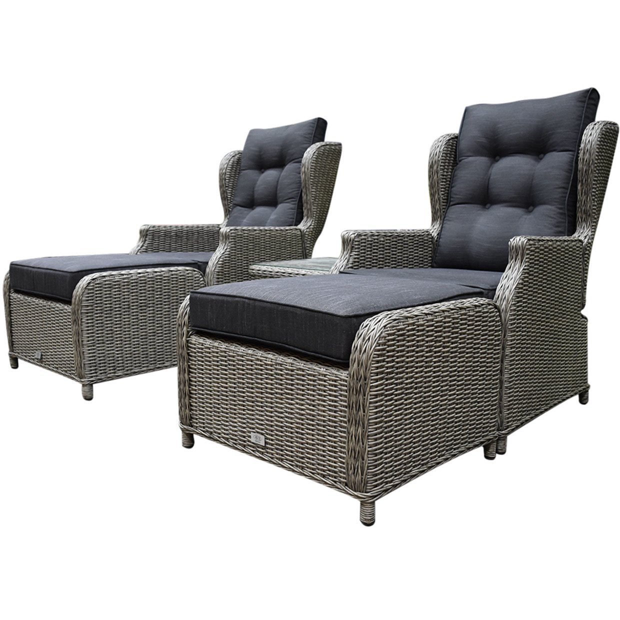 AVH-Collectie Toscane XL lounge balkonset verstelbaar 5-delig grijs