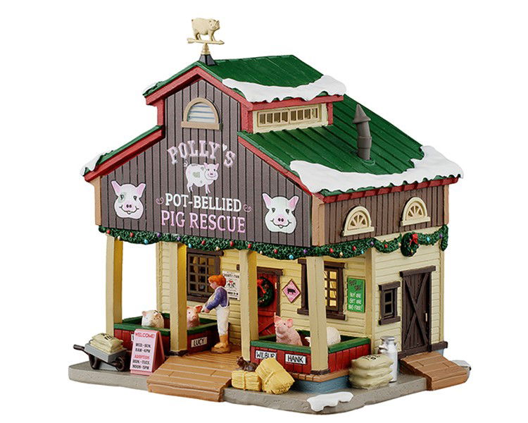 Lemax Kerstdorpminiatuur Polly's Pot-bellied Pig Rescue 19x26x27 cm - 